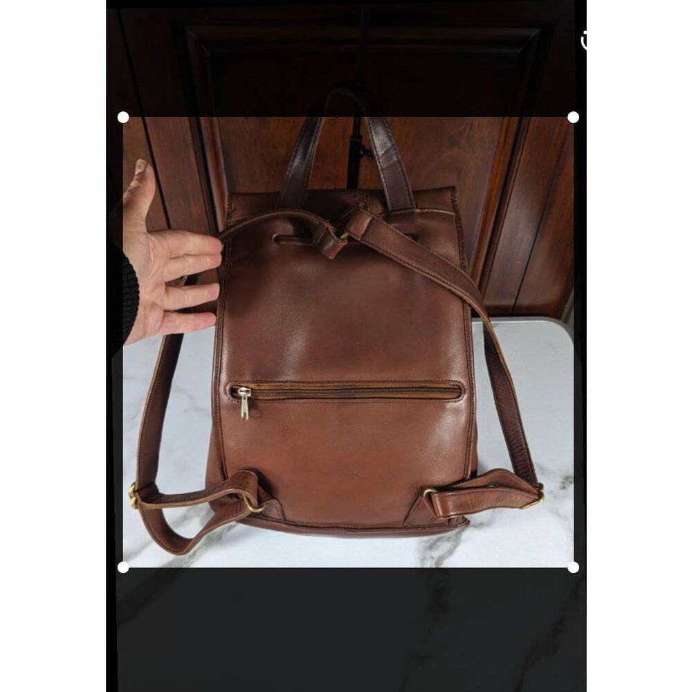 Coach 90s British Tan Leather Rucksack Backpack 9943. - Picture 5 of 12